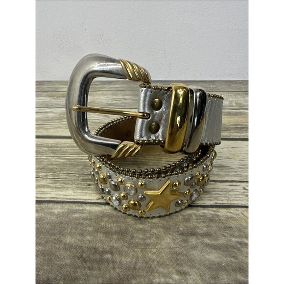 Vintage B.B. Simon Gold Silver Swarovski Belt Size 28 main image 3